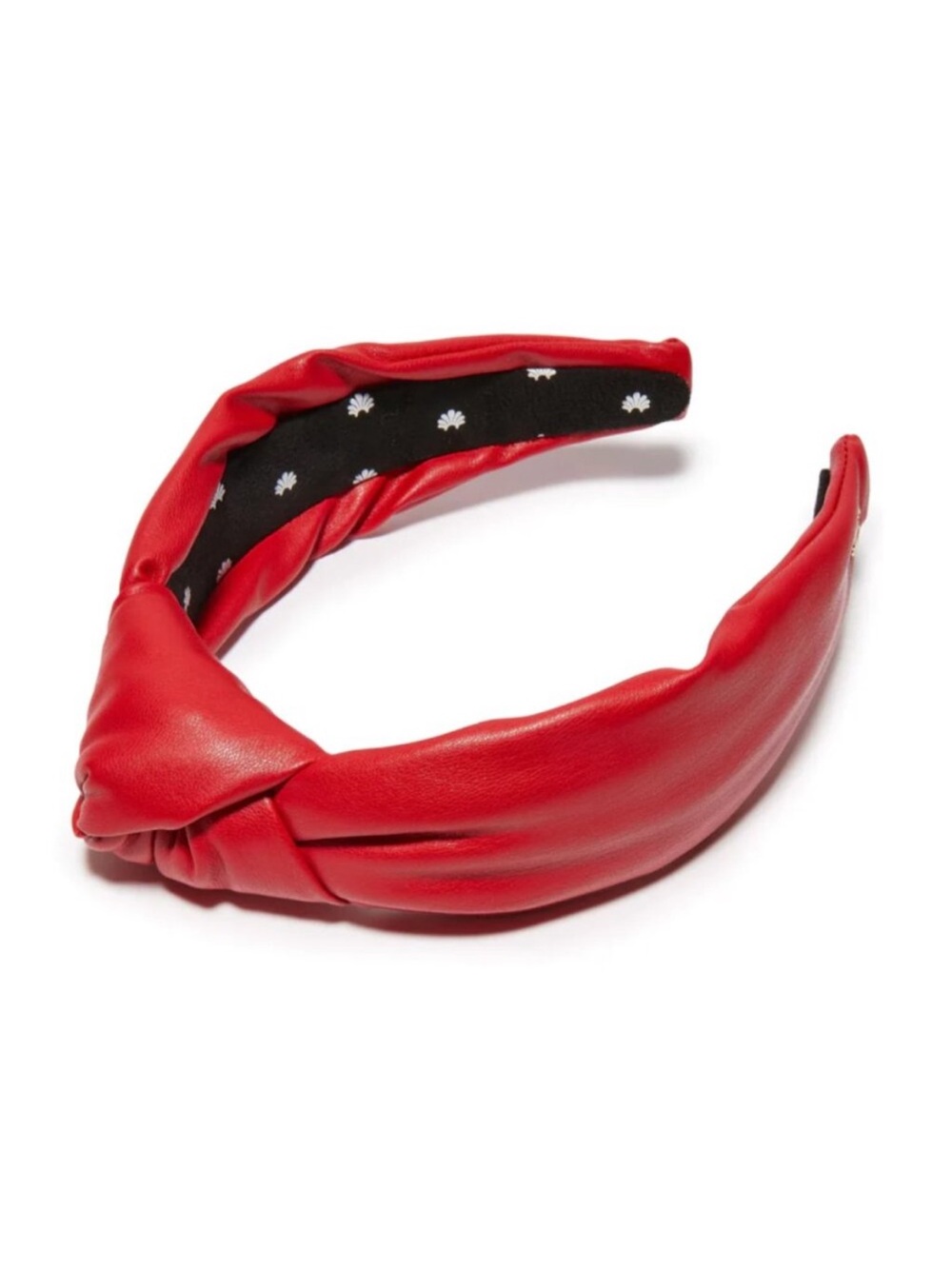 Lele Sadoughi Ruby Red Faux Leather Knotted Headband